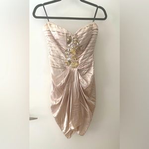 Bebe Strapless Silk Mini Dress - retail 149
